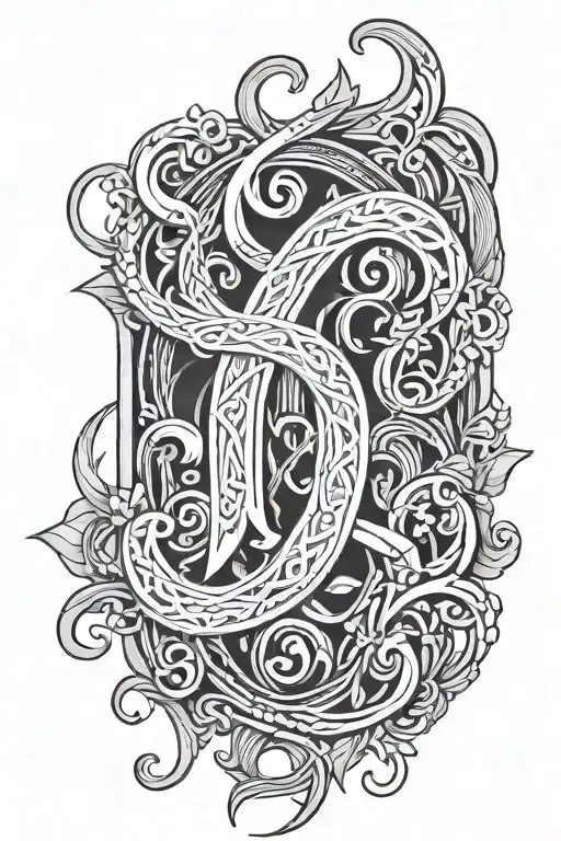 Intricate Celtic Zodiac Sign Virgo With The Letter I Inside