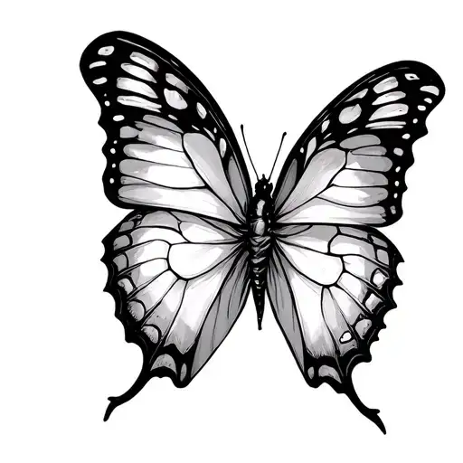 Line Drawing Butterfly With Forever As The Spine