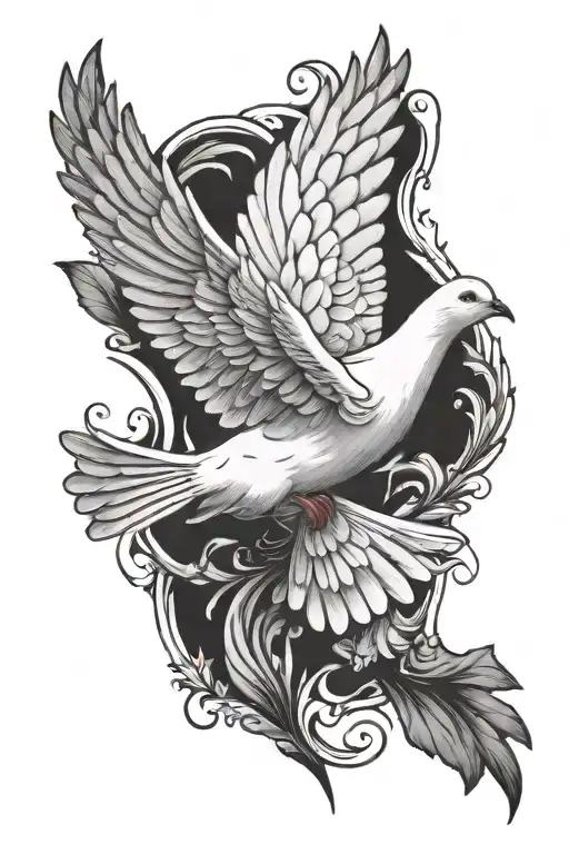 A White Dove Mid Flight