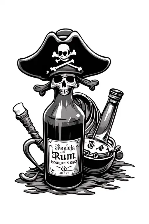 Pirate And Rum Bottle