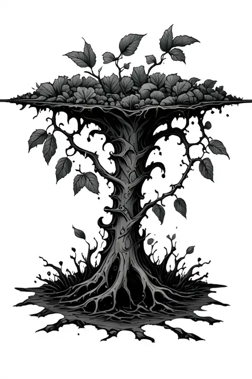 Vine Growing Out Of A Hole In The Ground