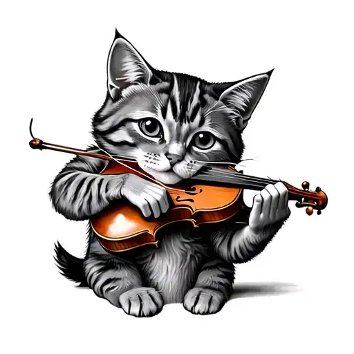 Cat Playing Fiddle