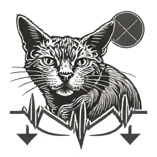 An Ekg Line With The Outline Of Dog And Cat Ears Incorporated