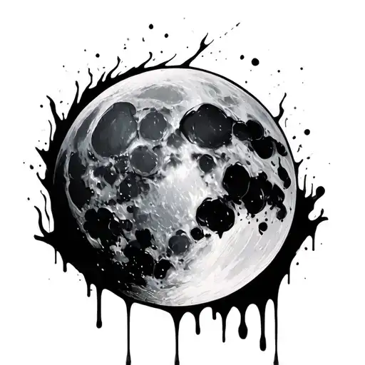 Black Blood Moon Dripping