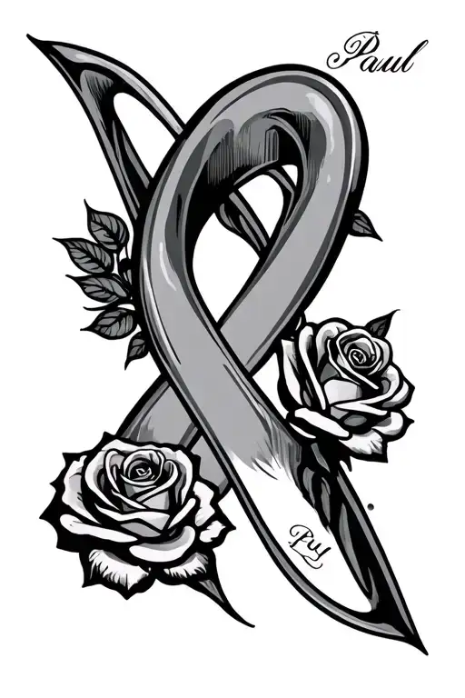 Infinity Symbol Incorporated Within His Name Paul With Roses