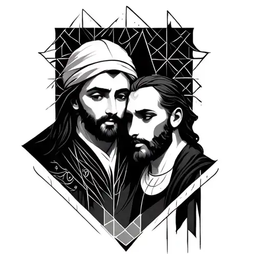 Allah And Dead Father & Son Geometric