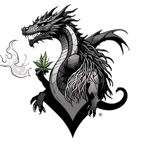 Dragon Smoking Weed With A Princes That Has Dreadlocks