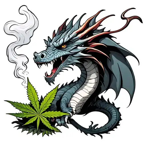 Dragon Smoking Weed
