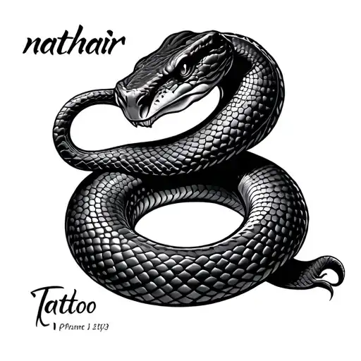 Snake And Word 'Nathair'
