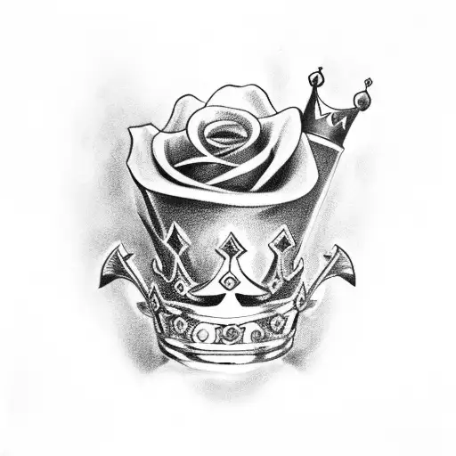 King's Crown And Rose