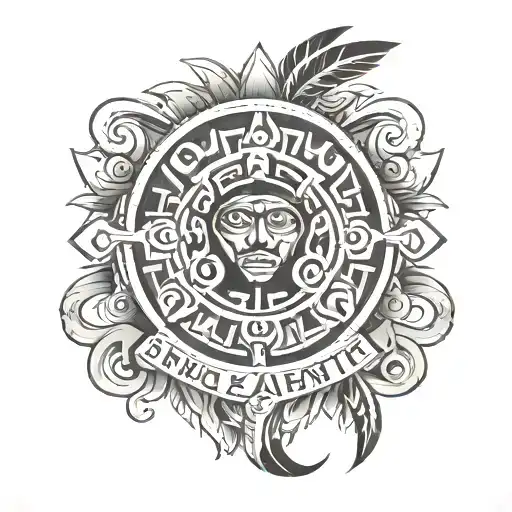 Last Name With Aztec Design