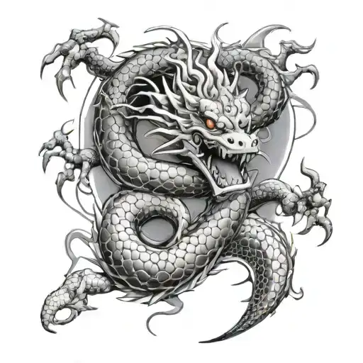 Design A Sleeve Tattoo Featuring Shenron Surrounded By Dragon Balls
