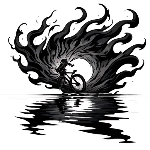 Fire In The Form Of Water Bicycle Nature Nin Yan