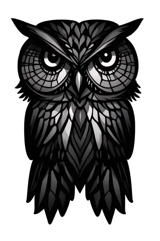 Geometric Owl Butterfly Surrounded