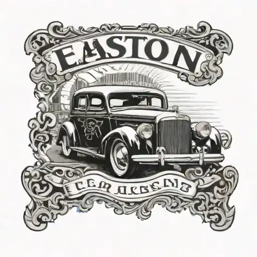 Car License Plate Black With Name Easton