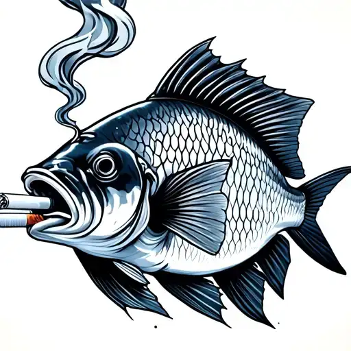 Fish Smoking A Cigarette