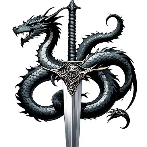 Sword And Snake Or Dragon