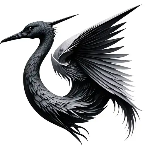 Paper Crane Combined With Eternity Symbol