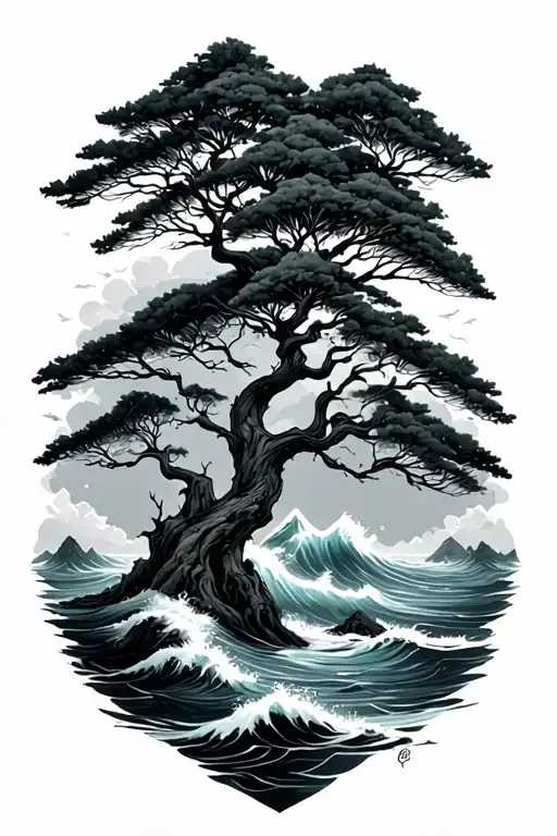 Ocean Mountain Tree Love
