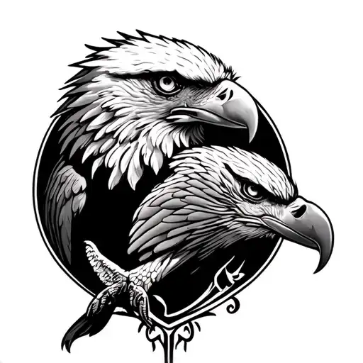 Eagle Inside Of Tattoo With Whale Tail
