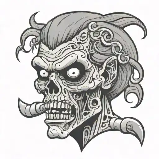 Cartoon Sexy Zombie Head