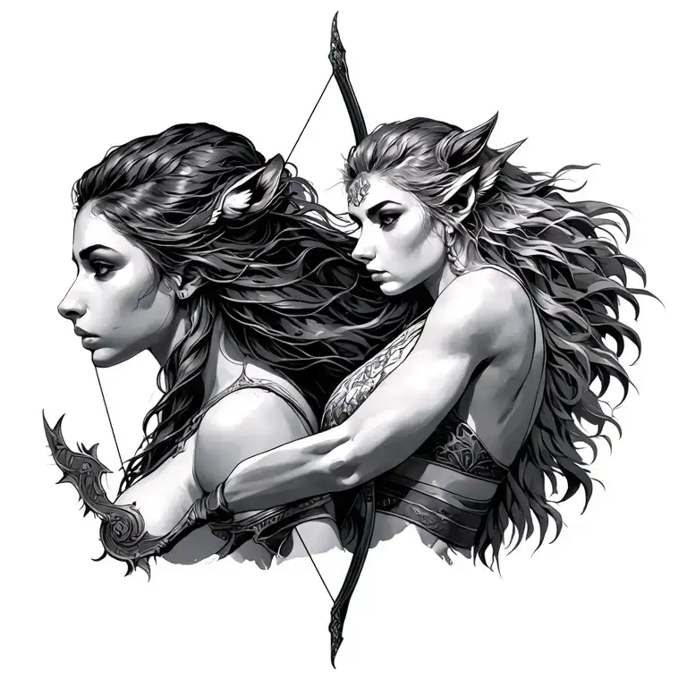 Leo And Sagitarious Female Archer