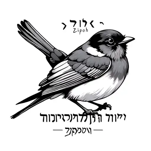 Little Bird With Rhe Name Zipporah Intertwined In The Bird In Hebrew