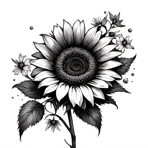 Wild Sunflower And Small Flower Arm Sleeeve Start