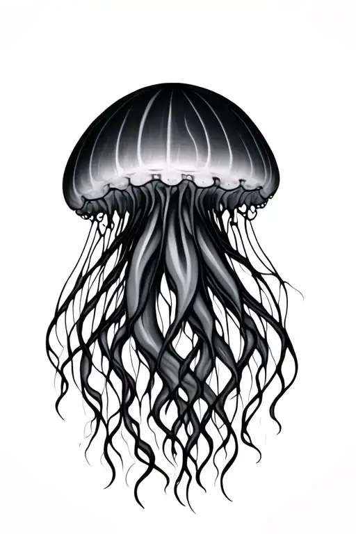 Abstract Jellyfish With Shadow Backdrop Showcasing