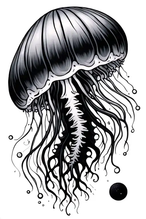 Abstract Jellyfish With Shadow Backdrop