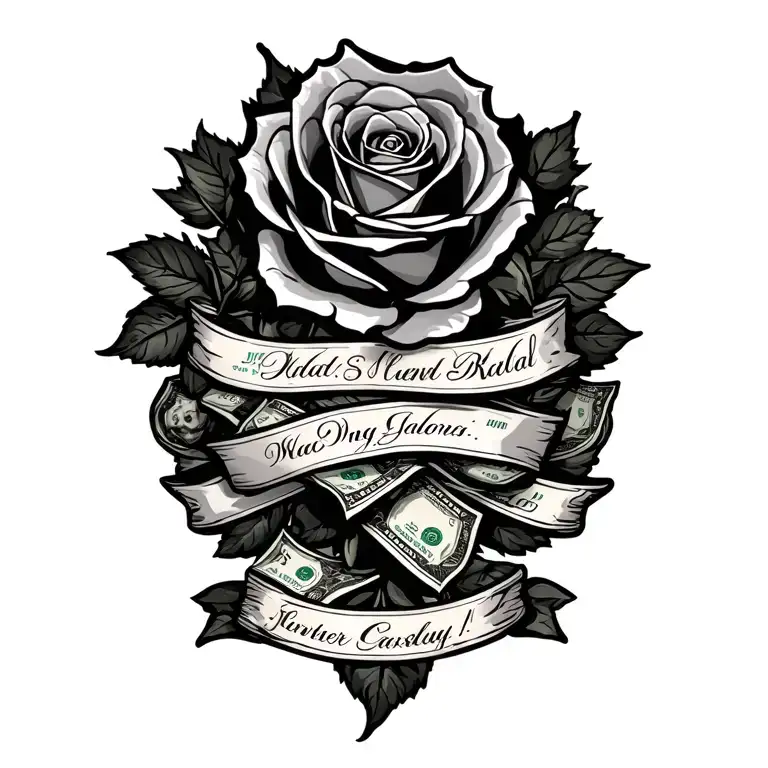 Roses With Money And Names With 3 Banners