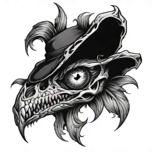 Skull Snake Eye Inside Surrounded