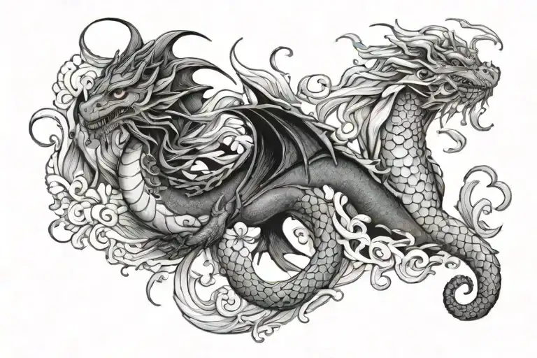 Dragon And Mermaid Love