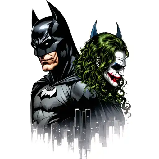 Batman And Joker Fused In Gotham City