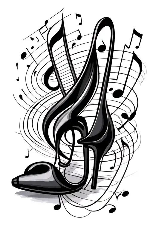 Music Notes And Stiletto