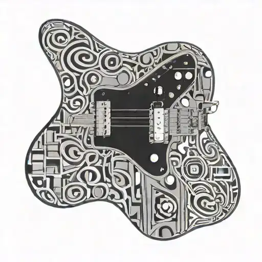 A Geometric Pattern Inspired By The Design Of A Fender Jazzmaster Guitar
