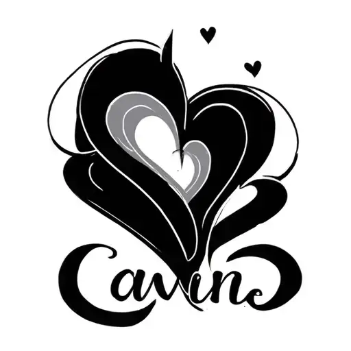 Fine Line Tattoo Name Written Horizontally With Heart On End