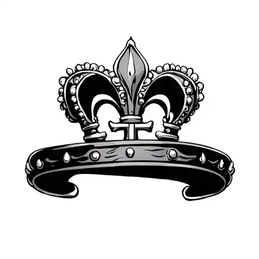 Fleur-de-lis Oliver Crown And Christian Cross