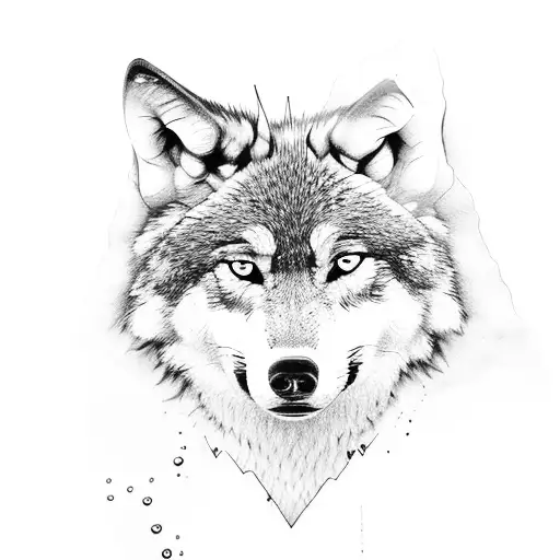 Wolf With Water And Mountains
