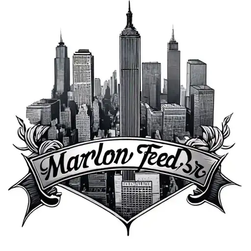 New York Symbol Intertwined With My Father Name Marlon Fedd Sr