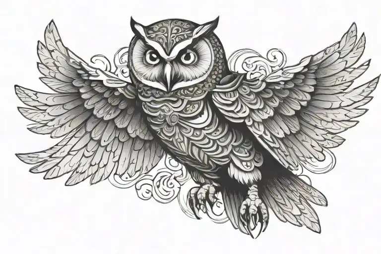 Templar Knight Owl Flying