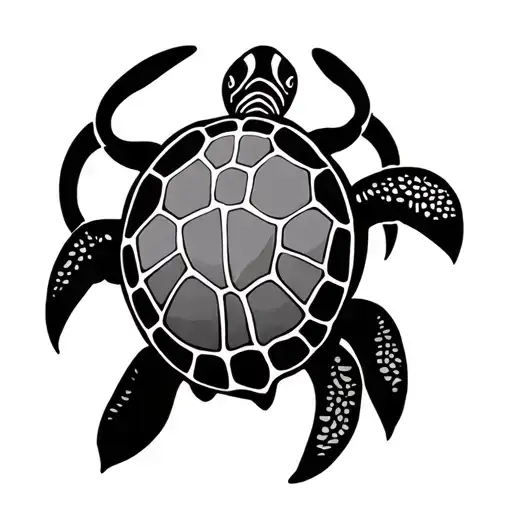 Infinity Symbol And Sea Turtle