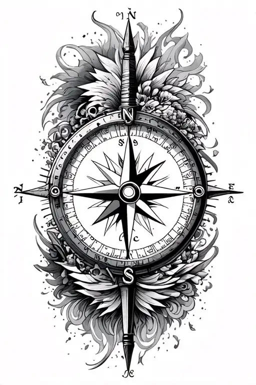 Compass Surrounded By Various