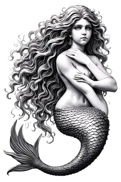 Mermaid Poseon Statue