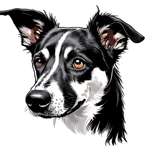 Australian Cattle Dog Shiloette Patch On Eye Surrounded