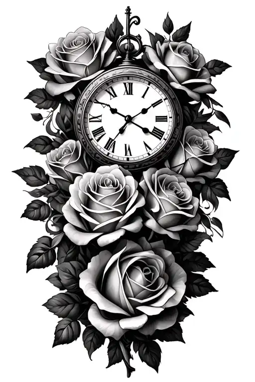 Roses And Clock