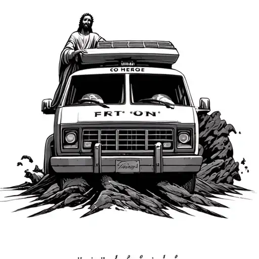 Jesus Driving An Astrovan