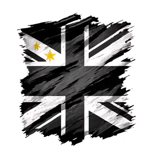 Philippine British Flag Primarily Black