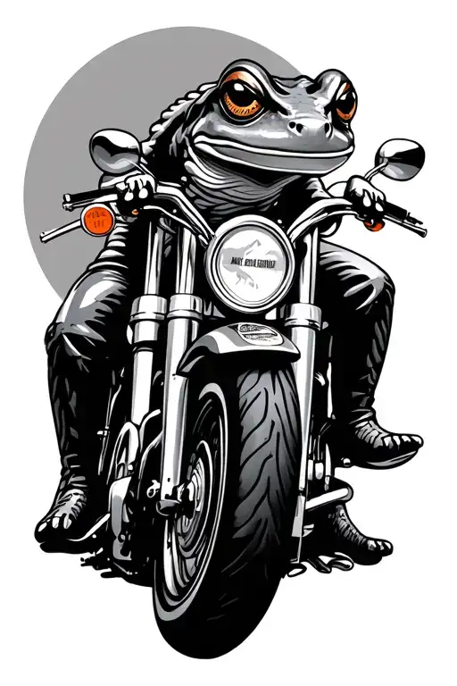 Frog Riding A Harley Davidson Motorcycle