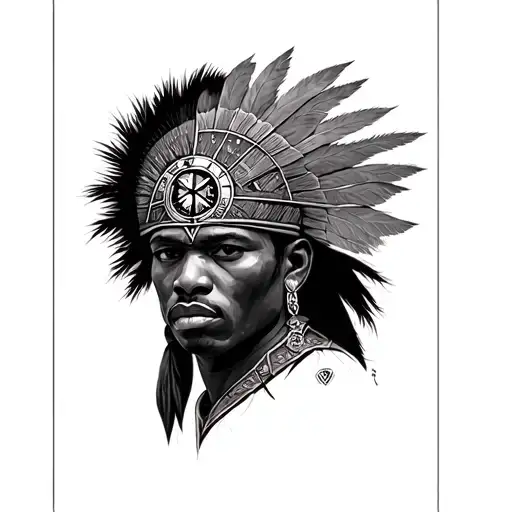 African Warrior And Compass